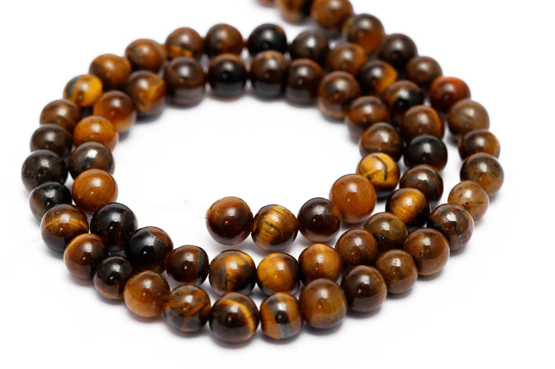 REGELIN  AAAA+ Natural Stone Brown Gold Color Tiger Eye Agates Round Beads 15\