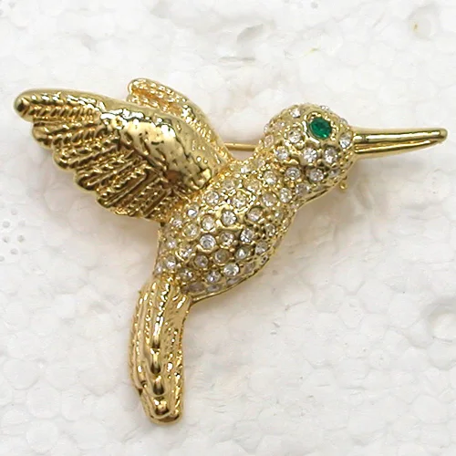 60pcs/lot Mixed Color (Can Notes Color) Wholesale Fashion Brooch Crystal Rhinestone Bird Pin brooches Jewelry gift C102130