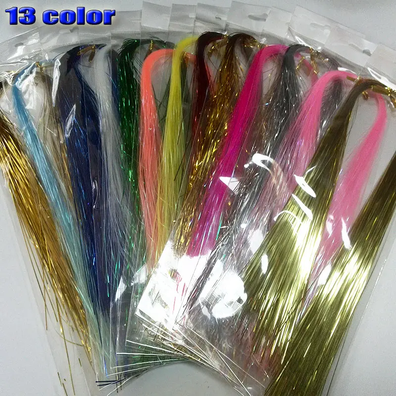 2022new 13kinds  mix colors  flash line Fly Fishing  Fly Tying material 13bags/lot length 44cm