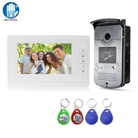 Wired Video Intercom System Door Phone Doorbell Rainproof Outdoor Camera with 7inch Monitor Display High-definition for Home Use