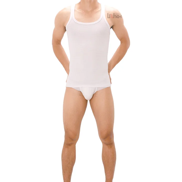 مثير الرجال تانك القمم masculinas ليكرا القطن أكمام Vset للرجل الصلبة تنفس س الرقبة سترة الصيف المحملة أعلى M-XXL #2