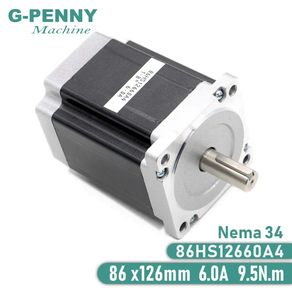 

NEMA 34 Stepper Motor 86X126mm 9.5N.m 6A D14mm 1350Oz-in NEMA34 CNC Stepping Motor for CNC Engraving Milling Machine 3D printer