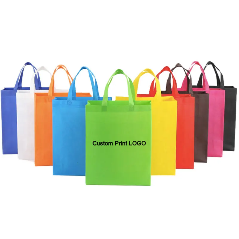 100pcs/lot Shopping Bags Reusable Shopper Women Handbags Non-Woven Fabric Shoulder Bag Storage Organizer Tote