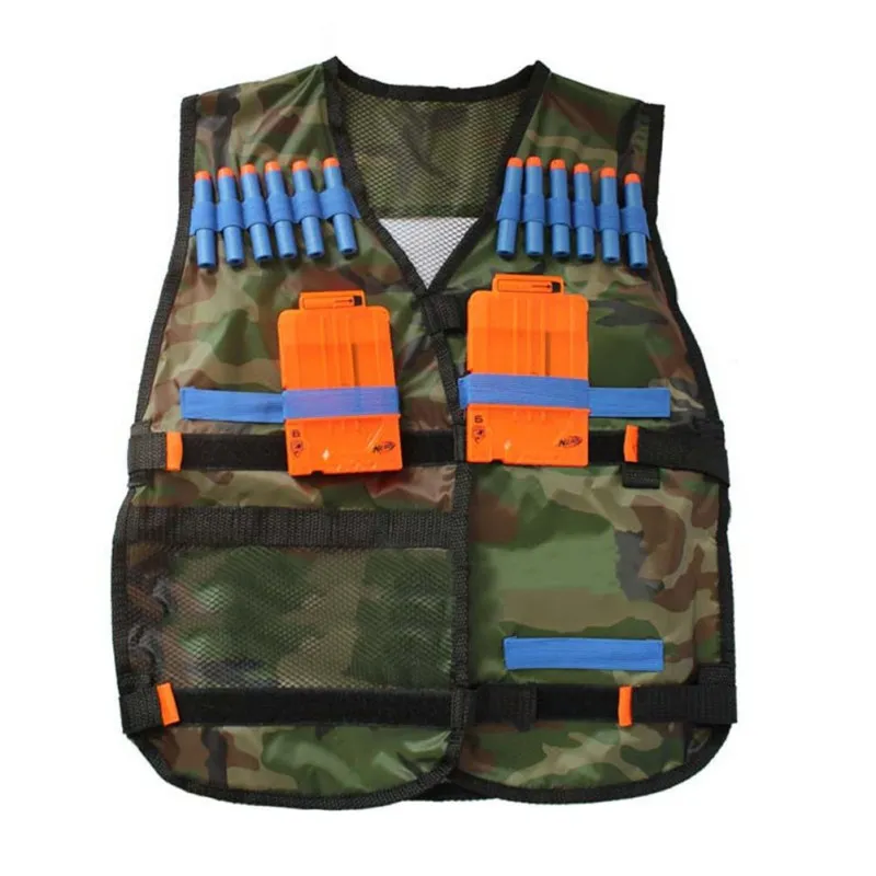 New Tactical Vest Kit Safety Vests Adjustable with Storage Closing Pockets Fit for Nerf N-Strike Elite Team Waistcoats