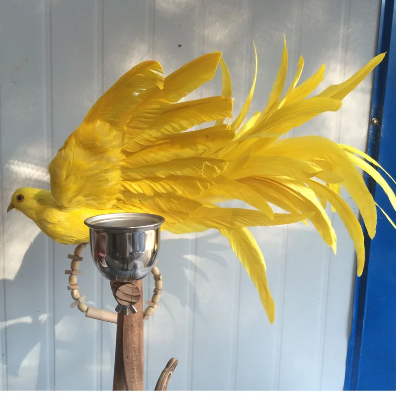 new creative simulation yellow bird model toy polyethylene & furs wings bird gift about 45cm 1620