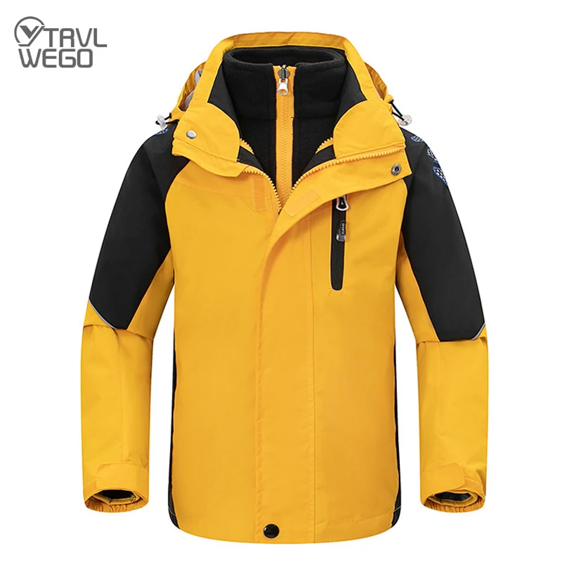 TRVLWEGO Girls Boys Ski Jackets Thermal Waterproof Kids Skate Cycling Jacket Children Winter Removable Inner 3 in 1 Clothing