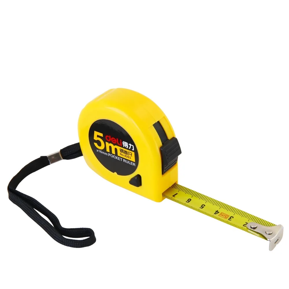 Deli 8201 8202 8203 8211 8210 Pocket Ruler 2m 3m 5m 7.5m 10m Tape Ruler Band Tape Flexible Rulers