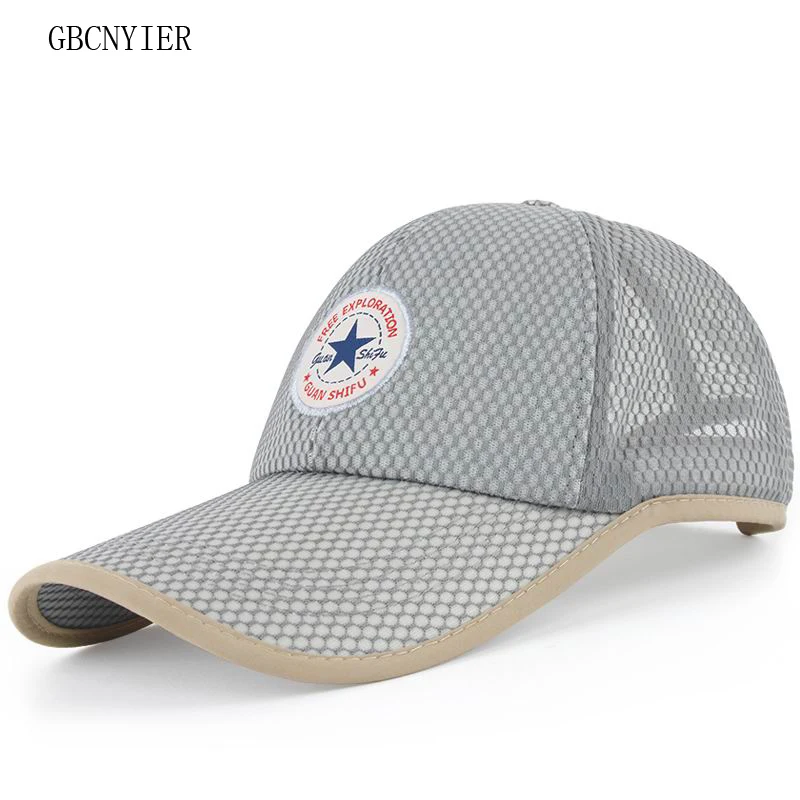 GBCNYIER 2018 New Spring And Summer Mesh Baseball Cap Long Brim 10CM Golf Hat Breathable Mesh Visor Cool Unisex Sport Hats