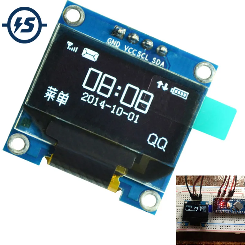 OLED Display Module For Arduino 0.96 inch IIC Serial White 128X64 I2C SSD1306 LCD Screen Board GND VCC SCL SDA 0.96