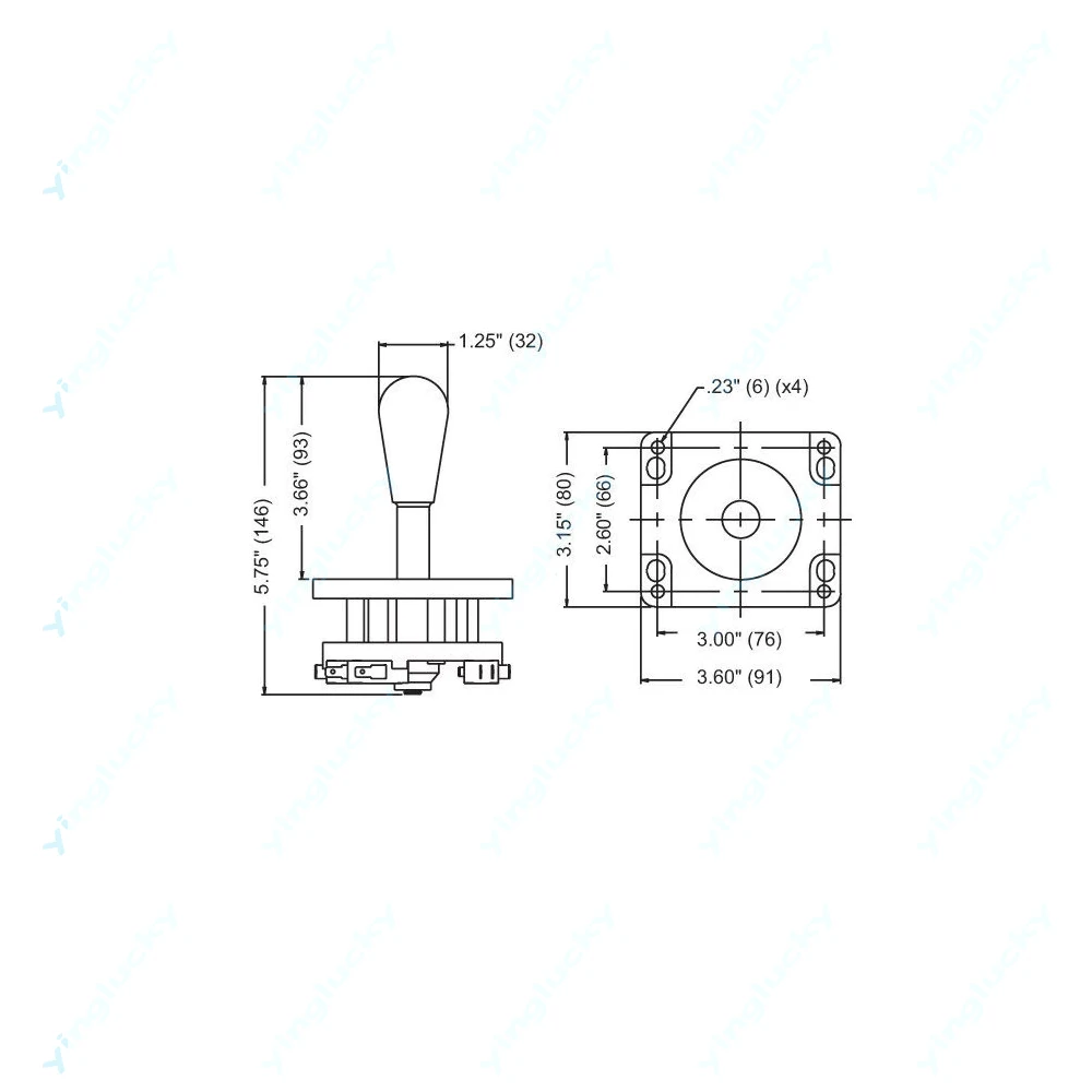1 шт., аркадный конкурс yinglucky, американский джойстик, HAPP, Raspberry Pi MAME Stick, DIY, 8 цветов на выбор