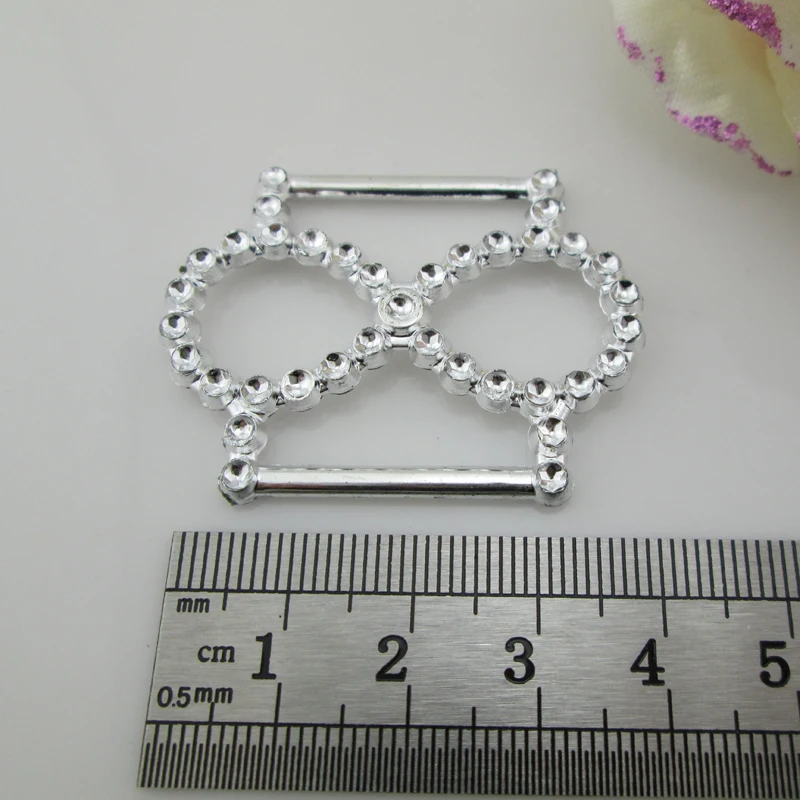 10pcs Gorgeous Rhinestone Buckle Wedding Supplies 24mm