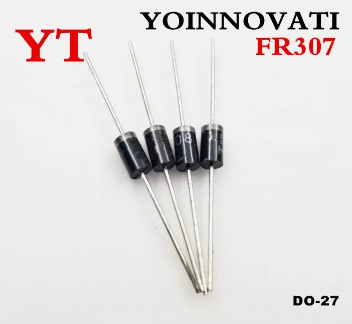 

100pcs/lot Fast recovery diode FR307 DO-27 3A 1000v diodes.