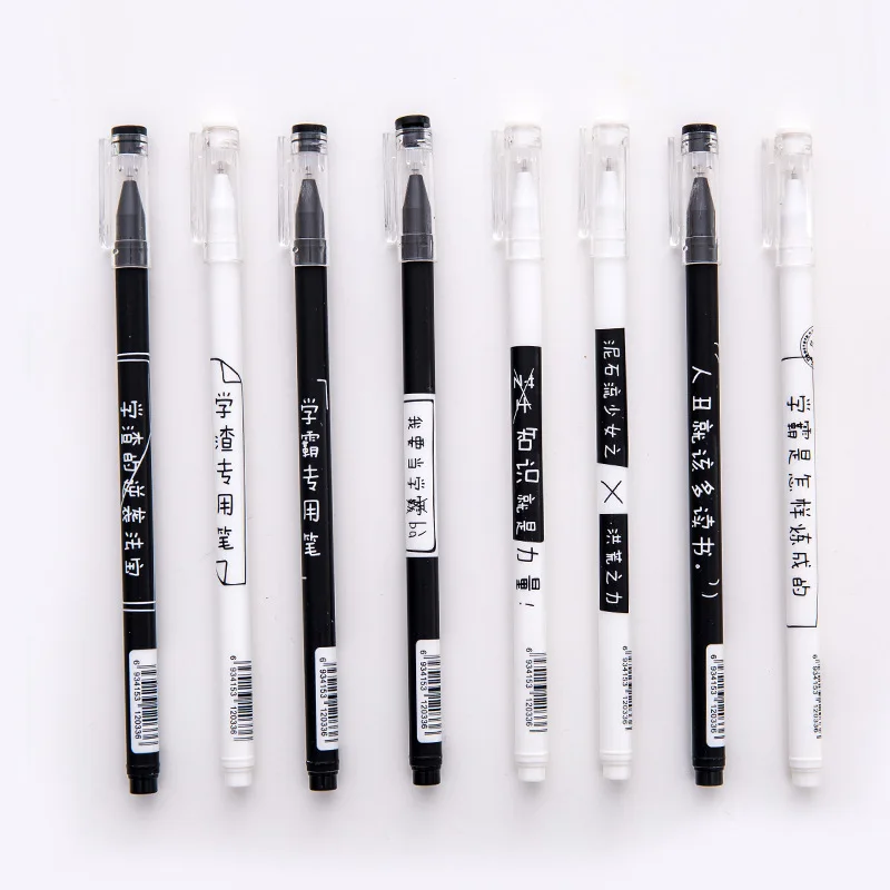 

40pcs Korean stationery creative text personality black pen 0.5 mm neutral pen stationery students writing pen