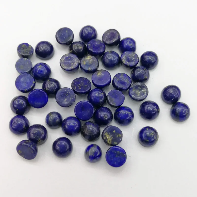 

Wholesale fashion natural Lapis lazuli stone beads 4*4mm round CAB CABOCHON for jewelry Accessories 50pcs/lot free shipping