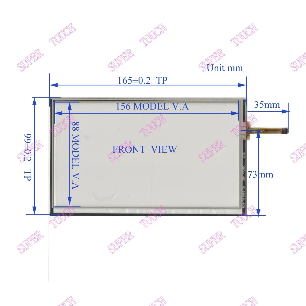 ZhiYuSun 7174085 165mm*99mm7inch for GPS Cartouch screen sensor free shipping 165*99 for AT070TN90 AT070TN92display touch glass