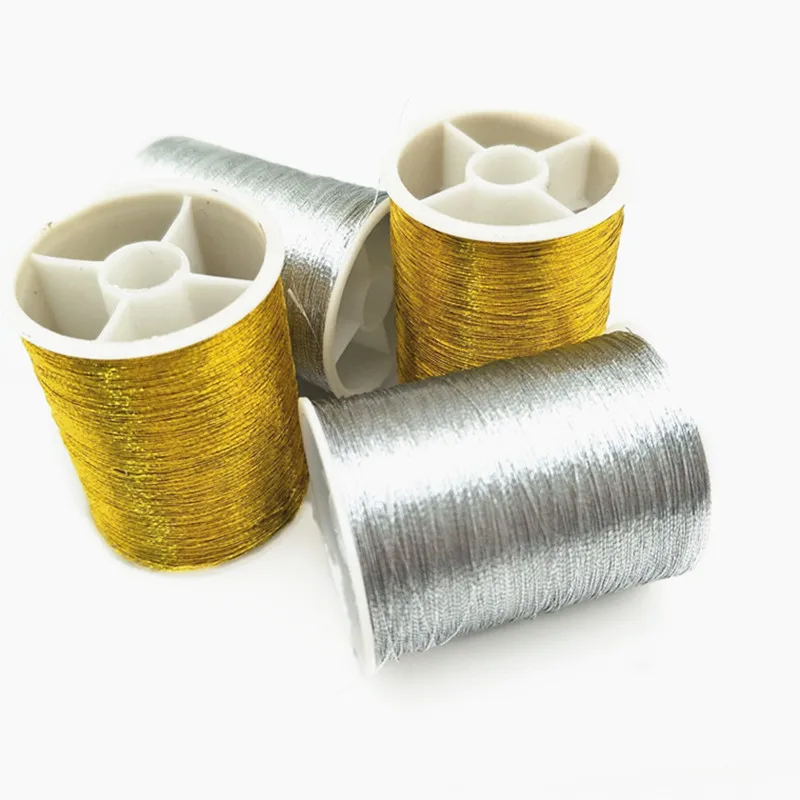 Hot sell Gold/Silver109Yards Durable Overlocking Sewing Threads Polyester Cross Stitch Strong Threads for Sewing Supplies5BB5588