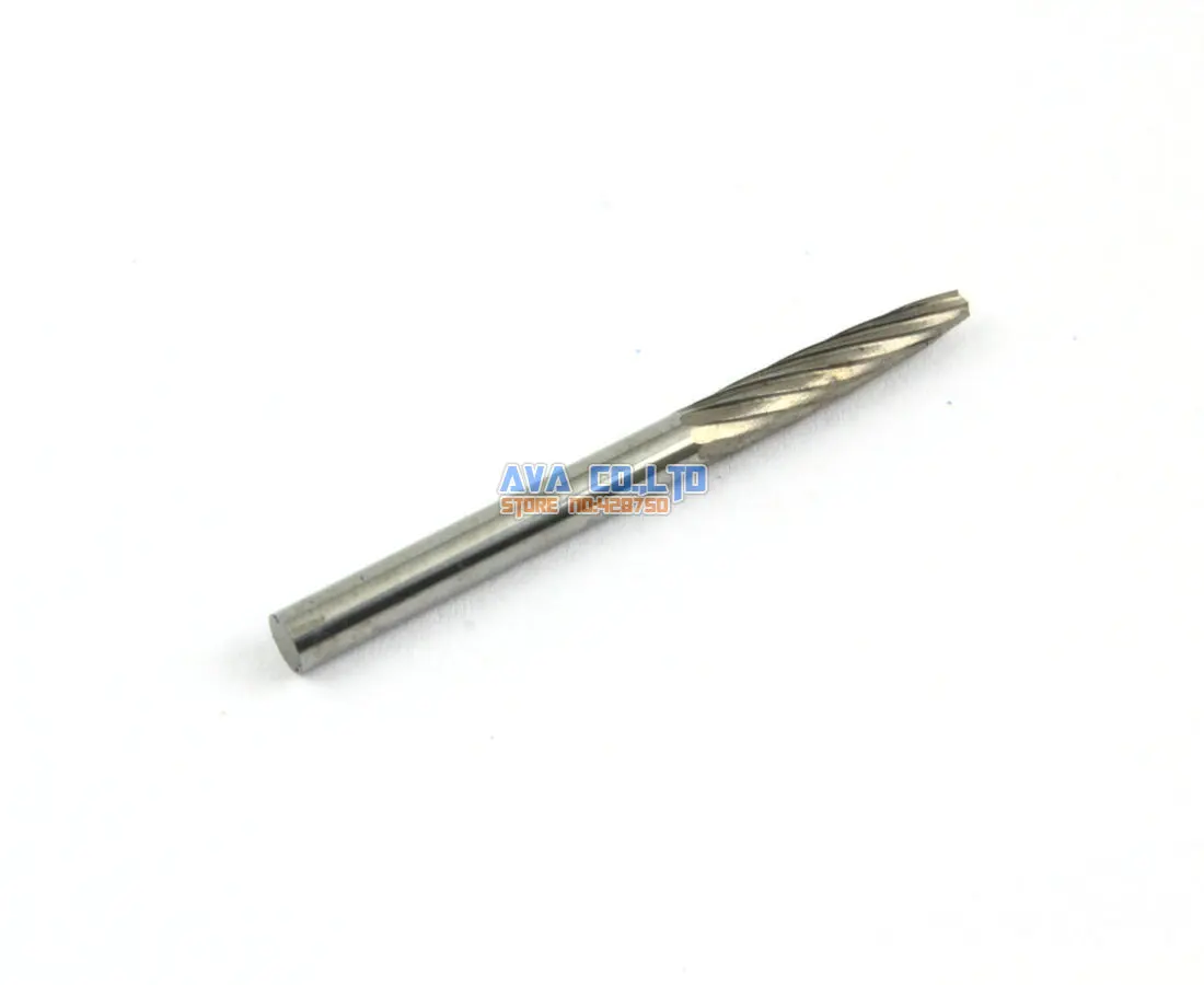 10 Pieces 3mm Tungsten Carbide Burr Rotary Cutter File 3mm Shank Single Cut (NO.5)