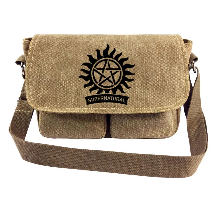 Supernatural SPN Cross body Bag Messenger Bags Canvas Shoulder Bag Cartoon Anime  School Book Tote