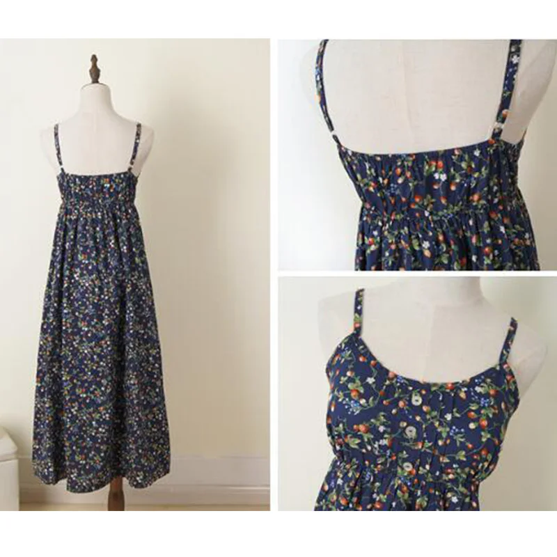 SEDUTMO Summer Tunic Long Dress Women Basic Spaghetti Strap Dresses Beach Print Floral Sexy Sundress Maxi Party Dress ED072