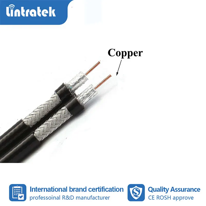 Lintratek 15 Meter Coaxial Cable N Male To N Male 50ohm for Mobile Phone Cellular Amplifier Signal Booster Repeater