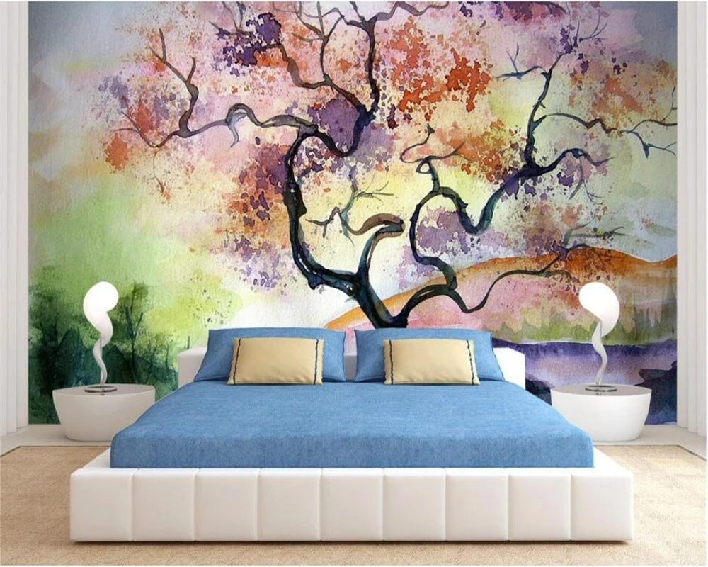 Custom wallpaper 3d photo murals elegant oil painting watercolor landscape TV background wall living room bedroom 3d wallpaper