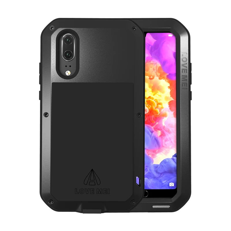 LOVE MEI Huawei P20/P20 PRO metal three-proof mobile phone case Dust-proof anti-shock shockproof case