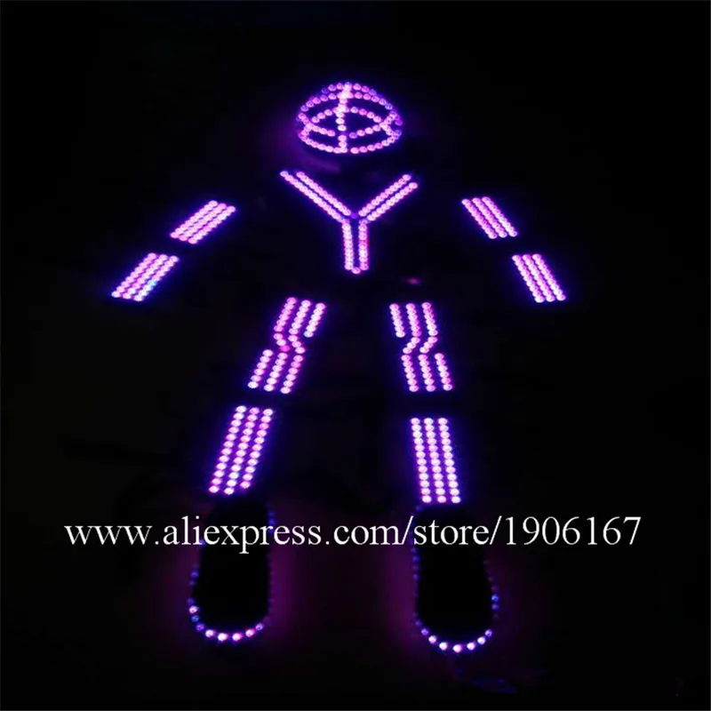 Led Light Robot Suit LED Luminous Clothing Dance Ballroom Costume Stage Props Party Supplies Led Growing Grand Event Clothes