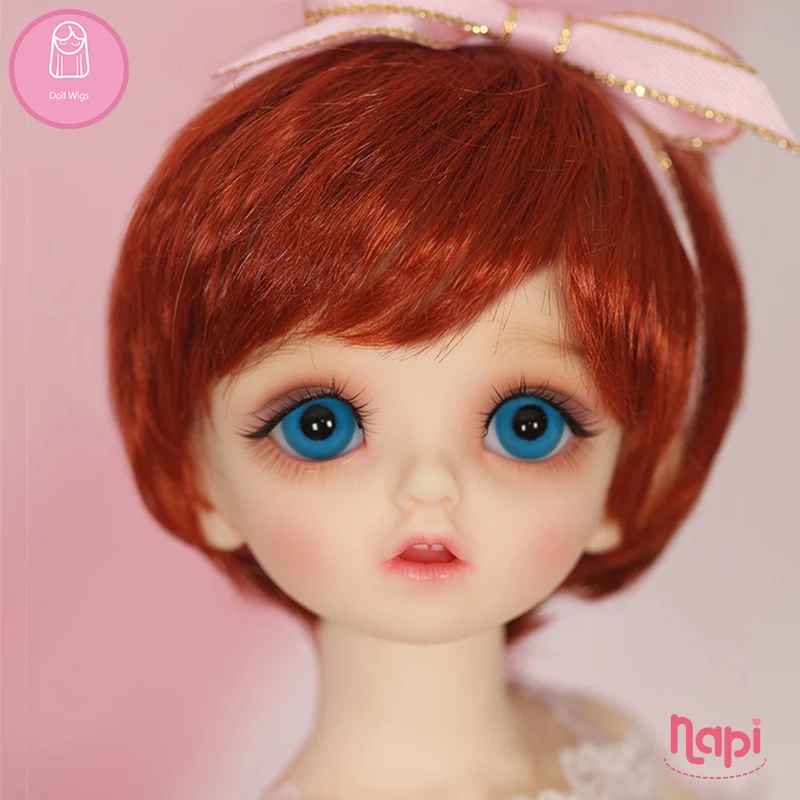 

Wig For Doll BJD 1/6 Short straight 6.6 inch NAPI Karou shinee Lovely-temperature Natural wig Baby Hair Doll BJD L6-07#704Color