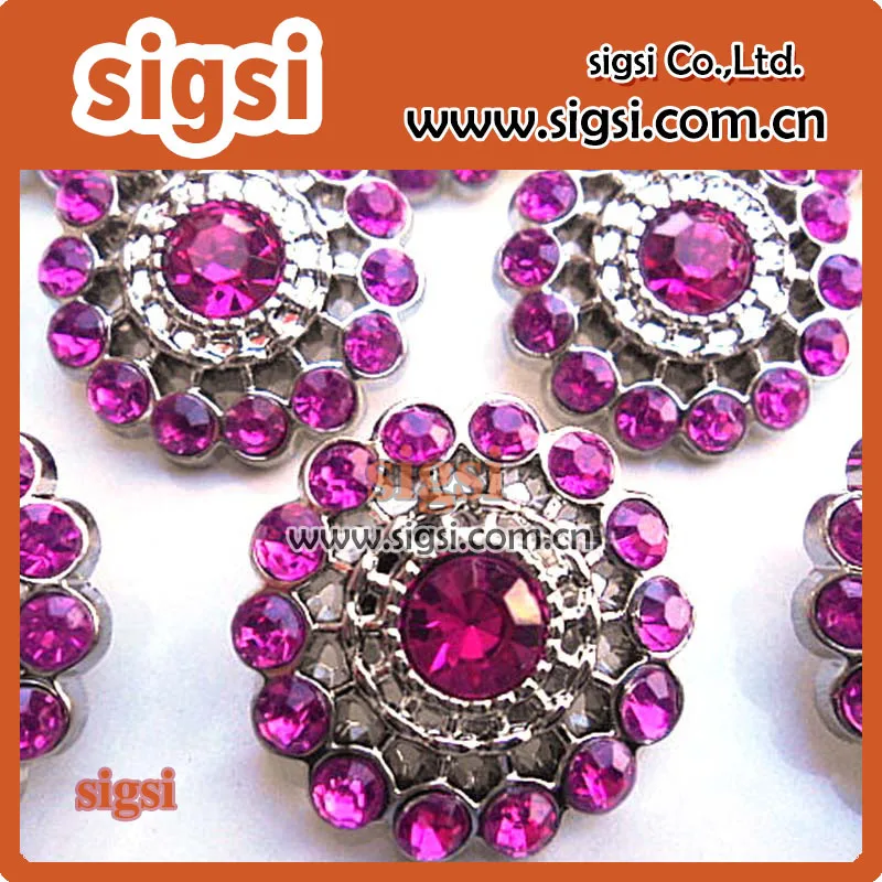 Twinkling high quality flower shape acrylic rhinestone button for garment accessories