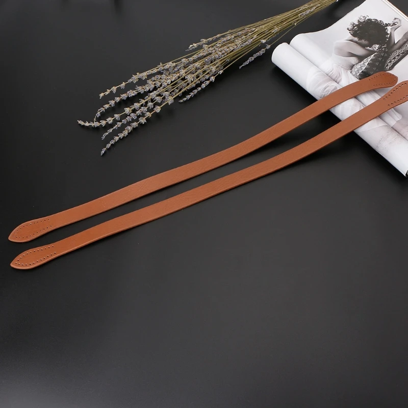 60cm Hand Sewing Simple Leaves Vertical Bar Imitation Leather Handle PU Shoulder Bag Belt Bale Handle DIY Accessories KZ0006