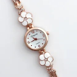 Luxury Fashion Metal Strap High Quality Classic Crystal Butterfly Flowers Watch Novelty Student/women Watch Ladies Bracelet O120