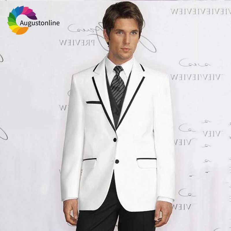 

2019 Prom White Men Suits Wedding Suit For Man Custom Slim Fit Groom Tailor Made Costumes Tuxedos Best Man Traje Hombre 3Pieces