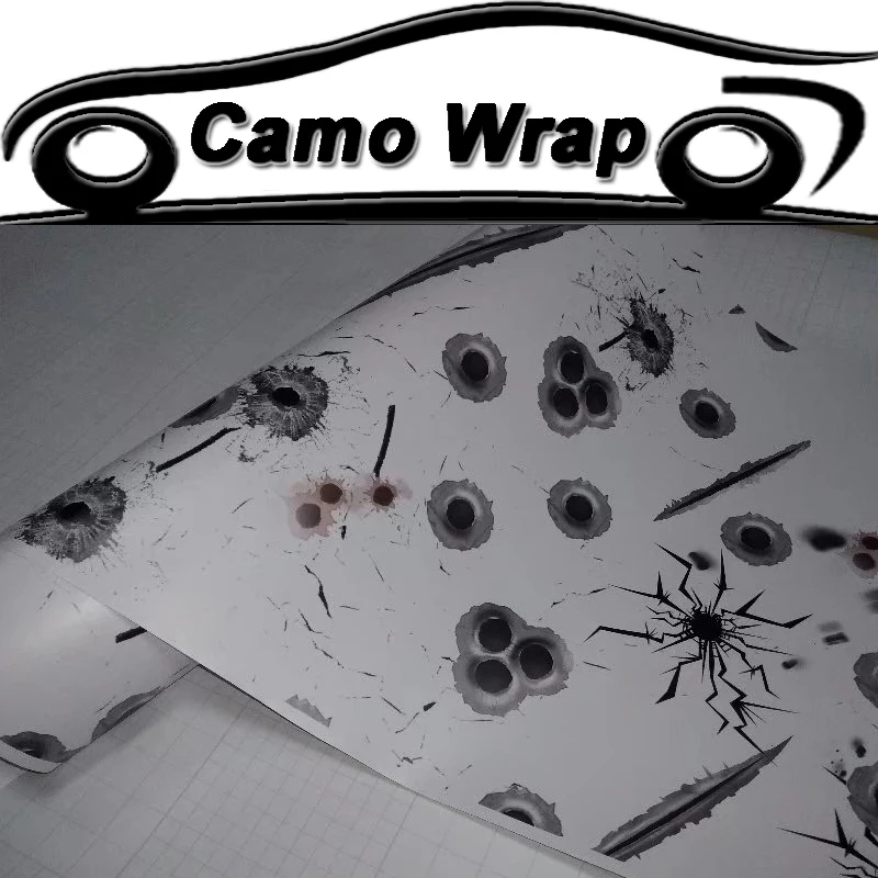 Car Styling Bullet Hole Vinyl FILM Camouflage Car Wrap Adhesive Car Sticker Motorcycle Car Roof Hood Sticker Decal Wrapping