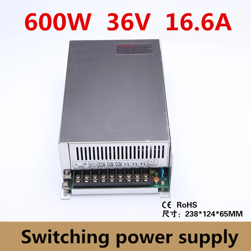 

High Quality 600W 36v 16.6A Switching Power Supply Driver Adapter Voltage Transformer for Led Strip Light, industry 110V/220V