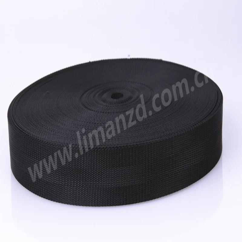 Fashion Grooved Nylon Webbing Black Color 3.8CM Hot Sale