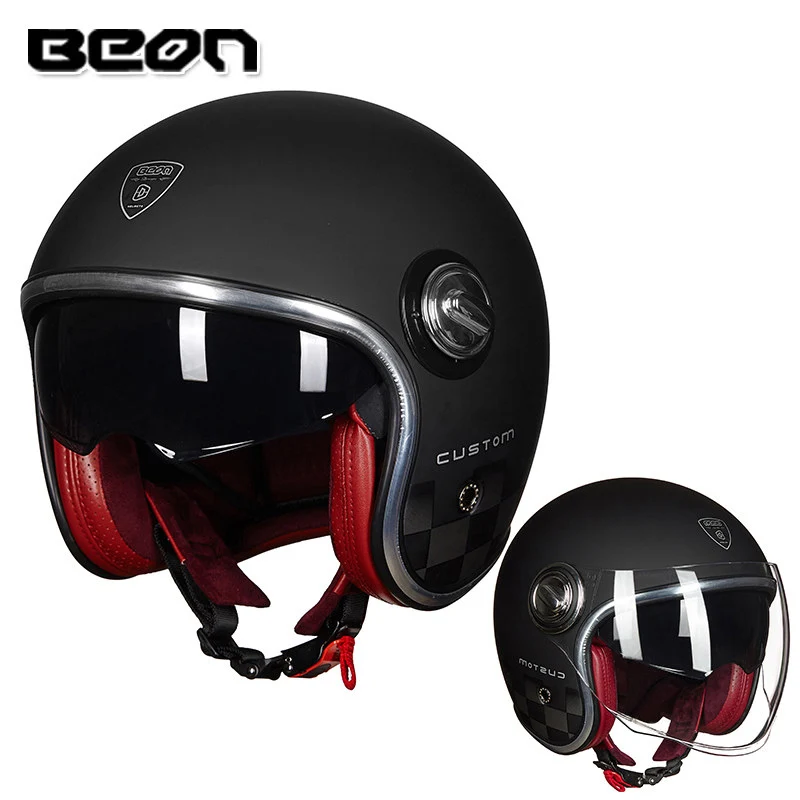 BEON B108A motorcycle helmet 3/4 open face helmets motocross vintage casque Moto Casque Casco Capacete Retro Helmet