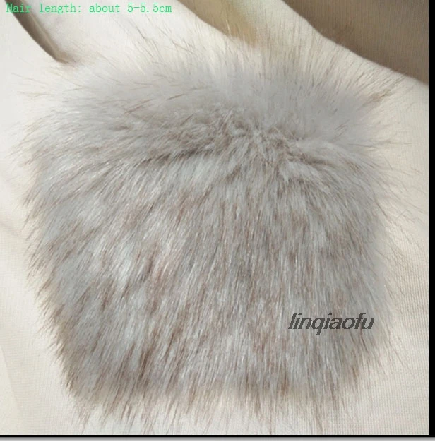 

Light gray dyed tip fox fur thick plush fabric