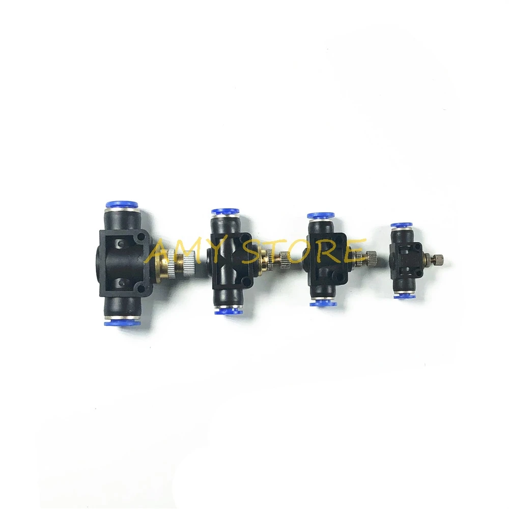1Pc Valvola A Farfalla LSA 4 6 8 10 12mm Flusso D'aria Controllo della Velocità Tubo Dell'aria Tubo Valvola A Mano Pneumatico Push In Raccordi connettori