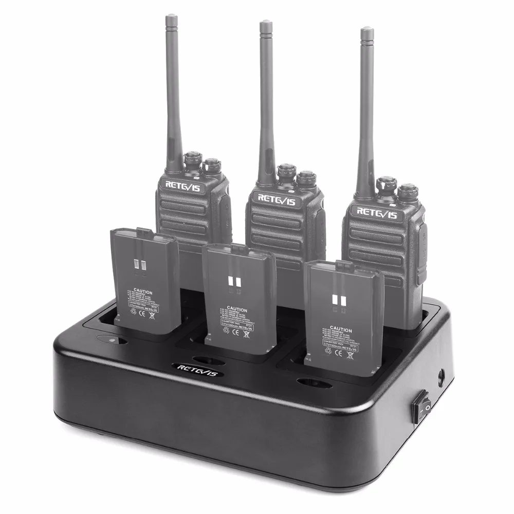 Retevis RTC21 a Sei Vie Charger/Caricabatteria per Retevis RT21/RT24/H777S/RT24V/RT28/RT53 Per Hotel/Ristorante Walkie Talkie