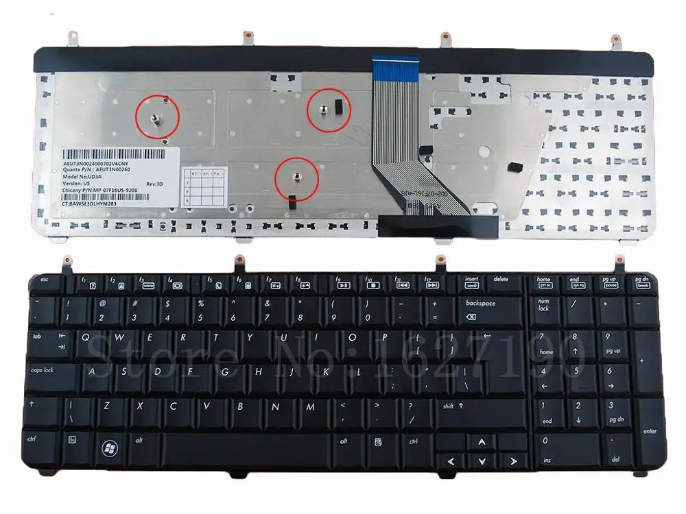 

Brand New US United States for HP DV7-2000 DV7-3000 BLACK(Big Enter,OEM) Replacement Laptop Keyboard