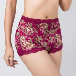 High-end Luxury Women's Briefs Sexy Lingeries Plus Size 6XL Big Size Shaper Short Thin Flower Hollow Underwears Lady Panties