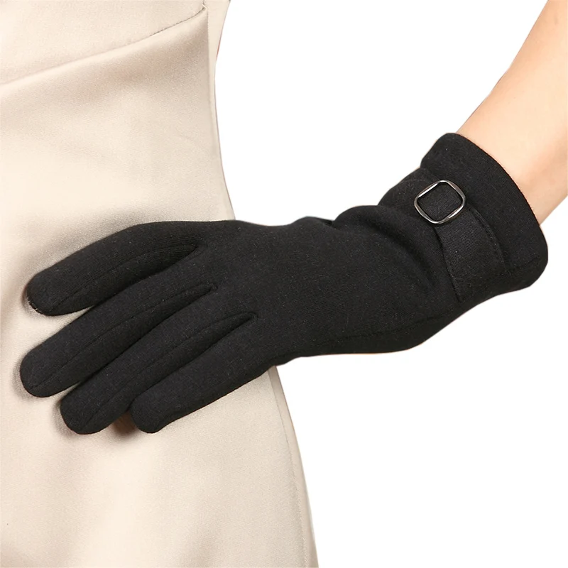 Gloves Female Winter Warm Driving Gloves Plus Velvet Touch Screen Cold Thin Section Refers To Not Falling Velvet Gloves BL013N1