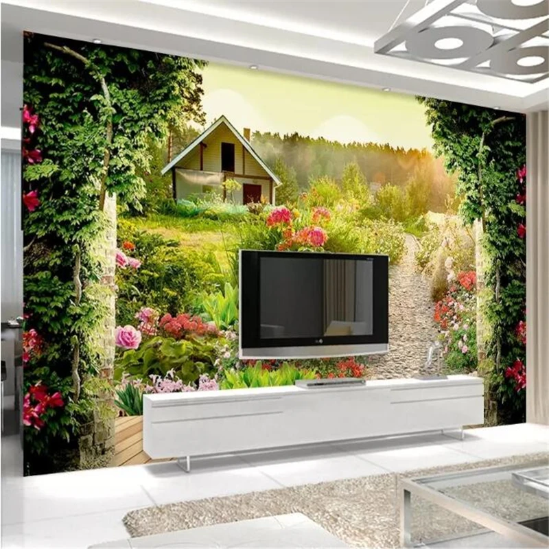 

wellyu wall papers home decor Custom wallpaper TV background wallpaper 3d garden large mural wall papers home decor tapety