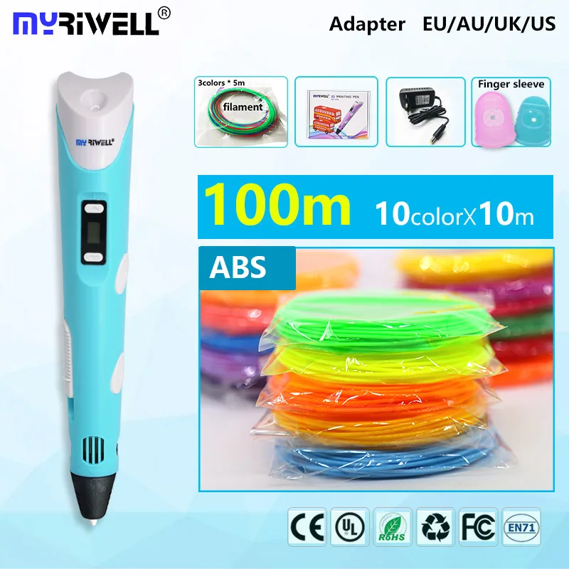 

myriwell 3d pen 3d pens,LED display,abs/pla Filament,3 d pen 3d model Smart 3d pen 2018 Best gift of children painting creative