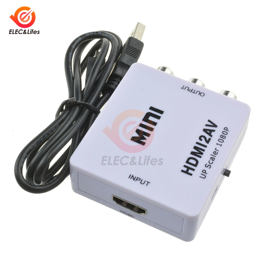 جهاز كمبيوتر محمول صغير 0.5 متر HDMI إلى RCA AV محول HDMI إلى AV محول لأجهزة أندرويد TV صندوق ذكي Chromecast لأجهزة 480P NTSC/PAL HDMI2AV