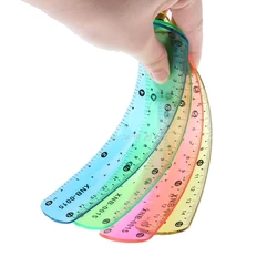 Regla suave para estudiantes, cinta métrica flexible multicolor, 15cm, 6 pulgadas, recta, suministros escolares de oficina, 1 unidad