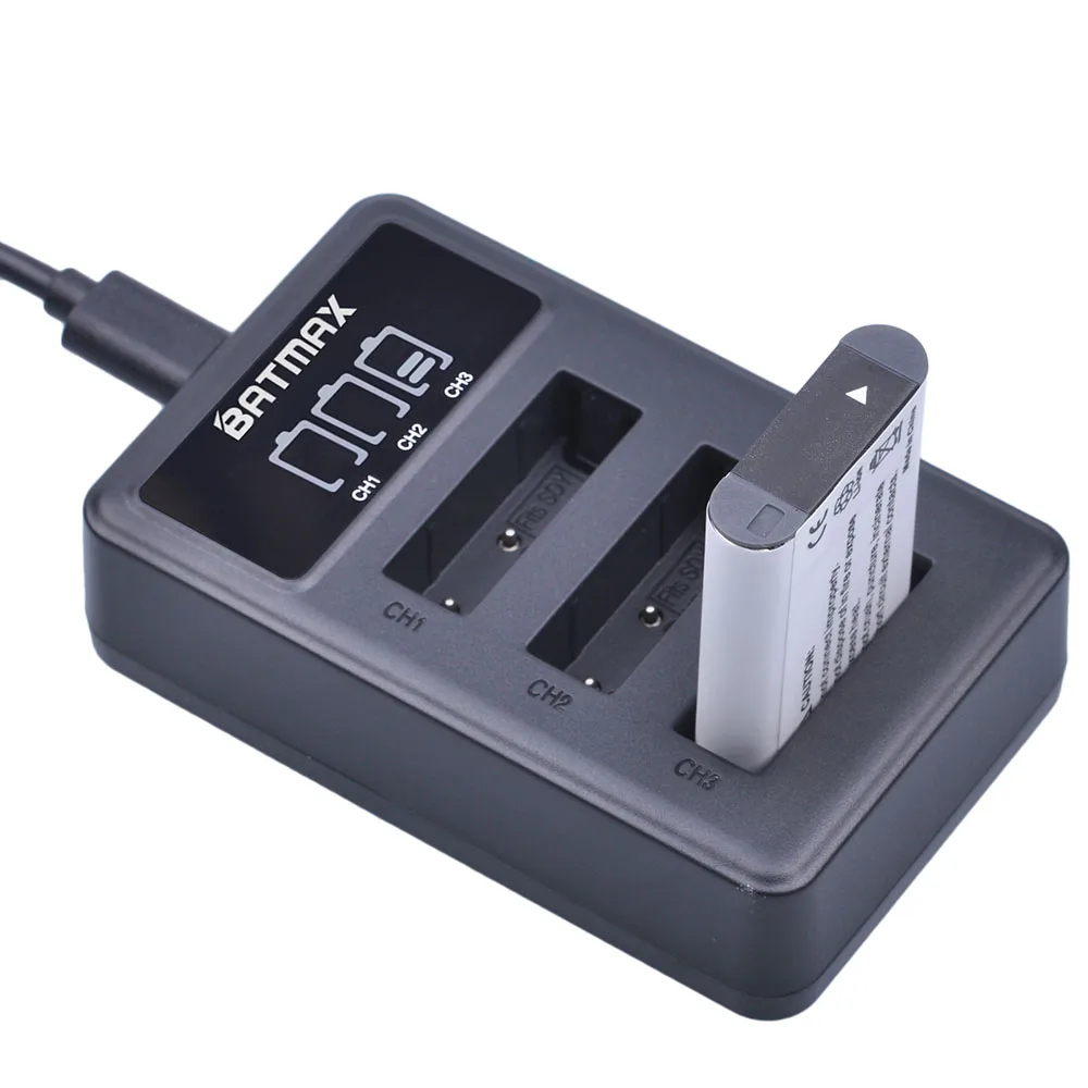 2Pcs NP-BX1 Akku Battery +LED 3 Slots USB Charger for Sony NP-BX1 HDR-AS200v AS20 AS15 AS100V RX100 X1000V WX350