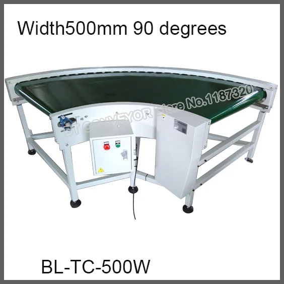 

High Quality Turning Corner Belt Conveyor, Factory Supply 500mm Wide 90 degrees / 180 degrees Compact Conveyor