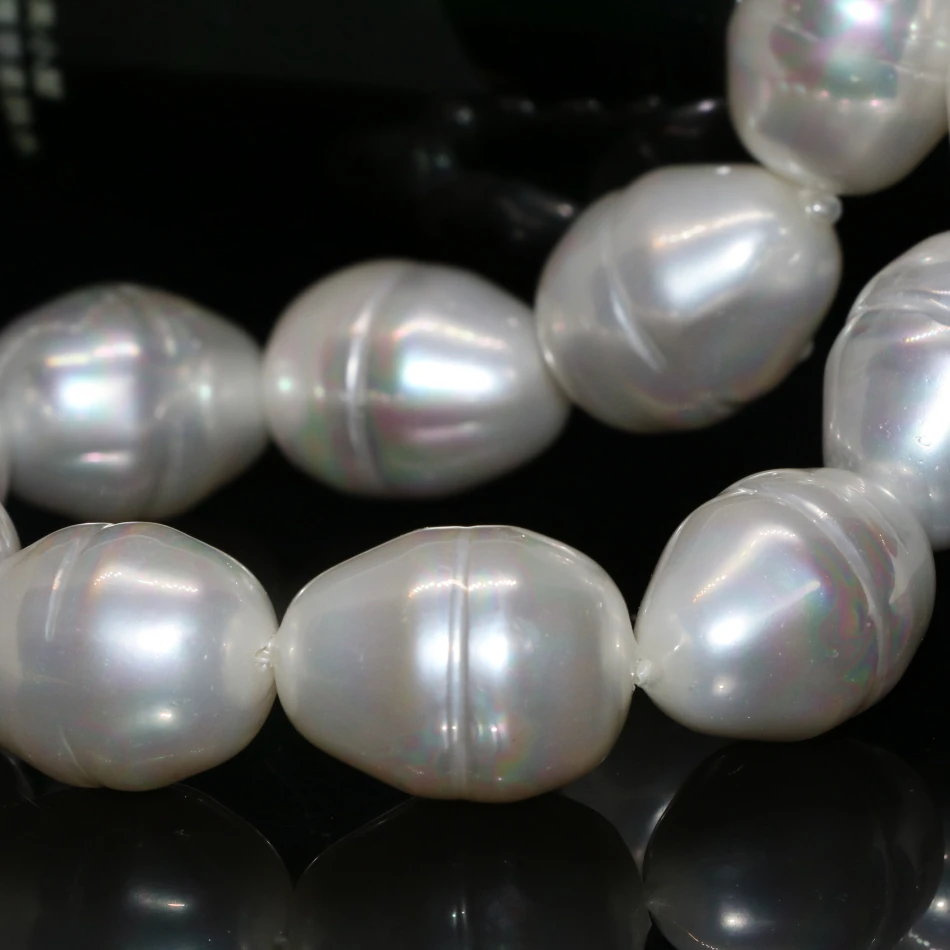 

High grade white natural approx teardrop waterdrop pretty women shell pearl 18*22mm loose beads jewelry making 15inch B2268