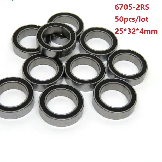 

50pcs/lot 6705RS 6705-2RS 6705 2RS 25*32*4mm thin section rubber cover Deep Groove Ball bearing 25x32x4mm